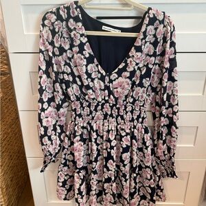 Abercrombie & Fitch Navy Dress with Pink and White Floral Pattern